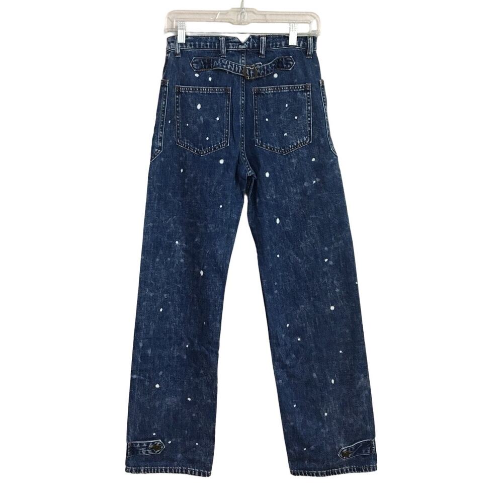 NWT Free People x Sandrine Rose Bleached Polka Dot Straight Leg Jeans Size 26 - Picture 5 of 9